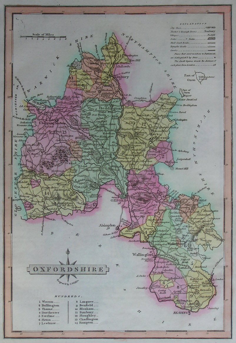 Map of Oxfordshire - Wallis